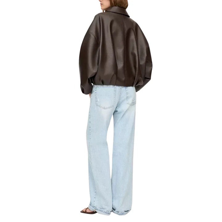 LAIA - LEDER JACKE BRAUN