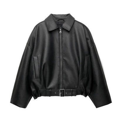 LAIA - LEDER JACKE SCHWARZ