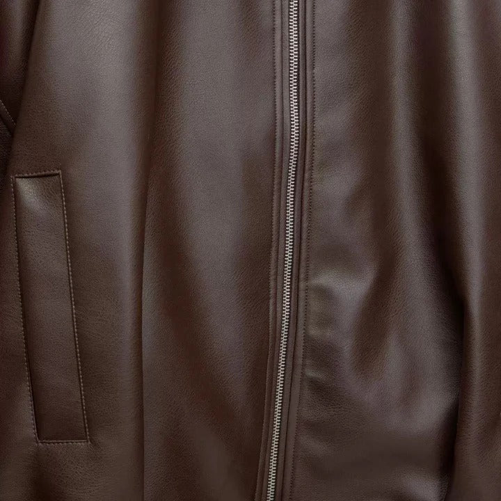 LAIA - LEDER JACKE BRAUN