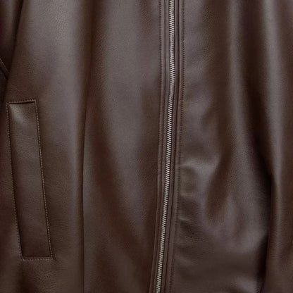 LAIA - LEDER JACKE BRAUN