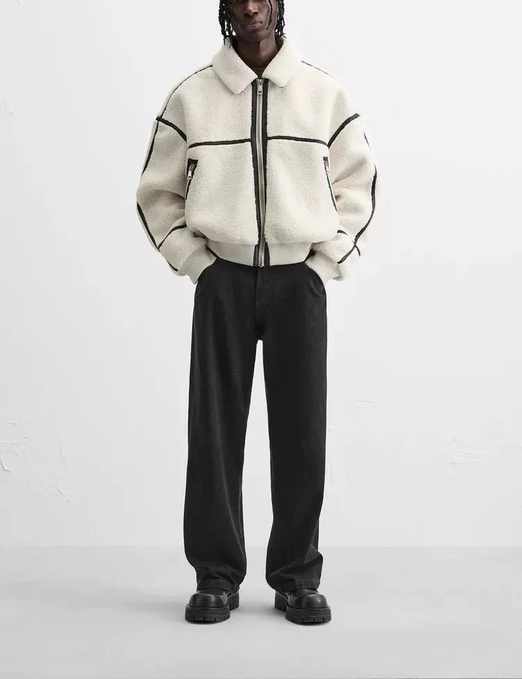 UNISEX - FLEECE JACKE WEIß